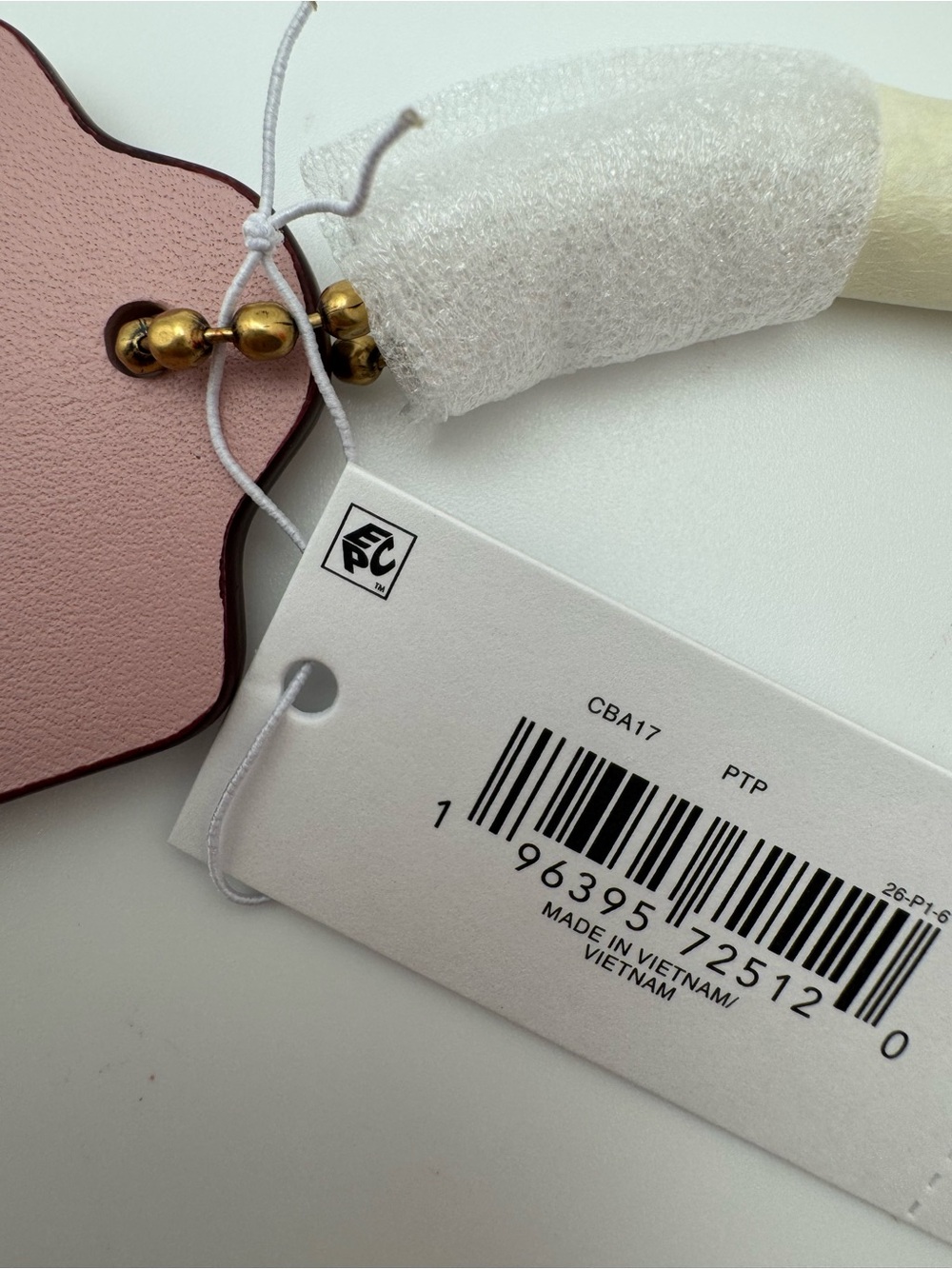 NWT Coach CBA17 Large Leather Hangtag Bag Charm Aurora Pink Hang Tag - Picture 11 of 14